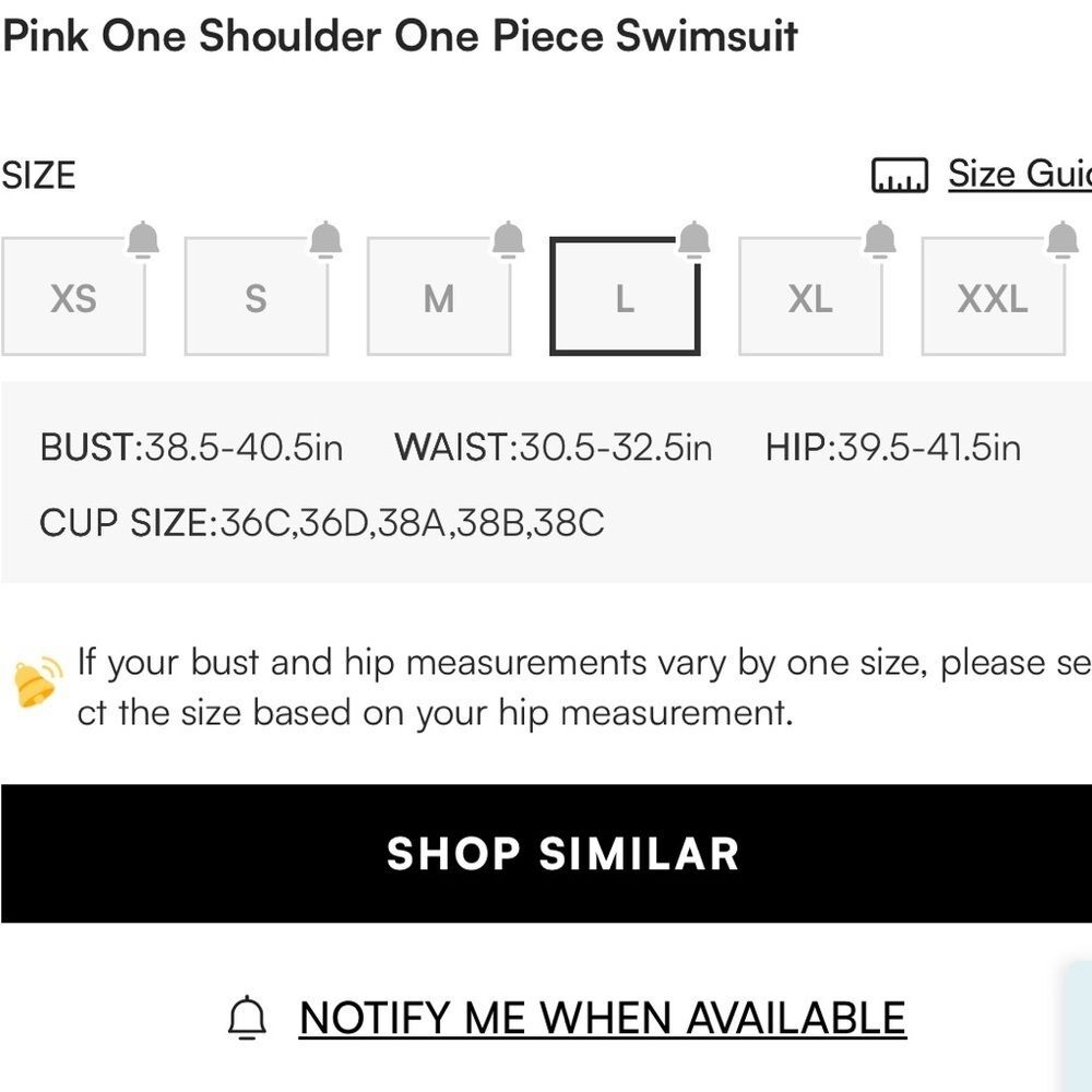 NWT Cupshe Coral One-Shoulder Swimsuit. Size Large. - Picture 6 of 6